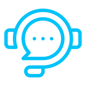 icono azul de servicio de call center